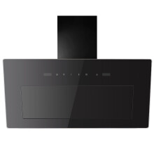 electriQ 90cm Angled Hood with Hob to Hood Connection - Black eiQANCK90TOUCHBL