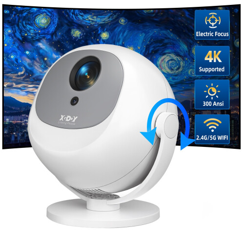 XGODY 5G 4K 8K Smart Mini Projector Android 14.0 HD LED WiFi Bluetooth HDMI USB