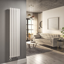 White Electric Vertical Smart Radiator 1kW with Wifi - H1600xW354mm