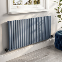 Light Grey Electric Horizontal Smart Radiator 2kW with Wifi - H600xW1416mm