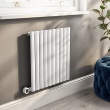 White Electric Horizontal Smart Radiator 0.6kW with Wifi - H600xW590mm