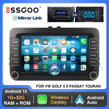 Android 15 Apple Carplay Car Stereo Radio GPS For VW Golf 5 6 Tiguan Touran Polo