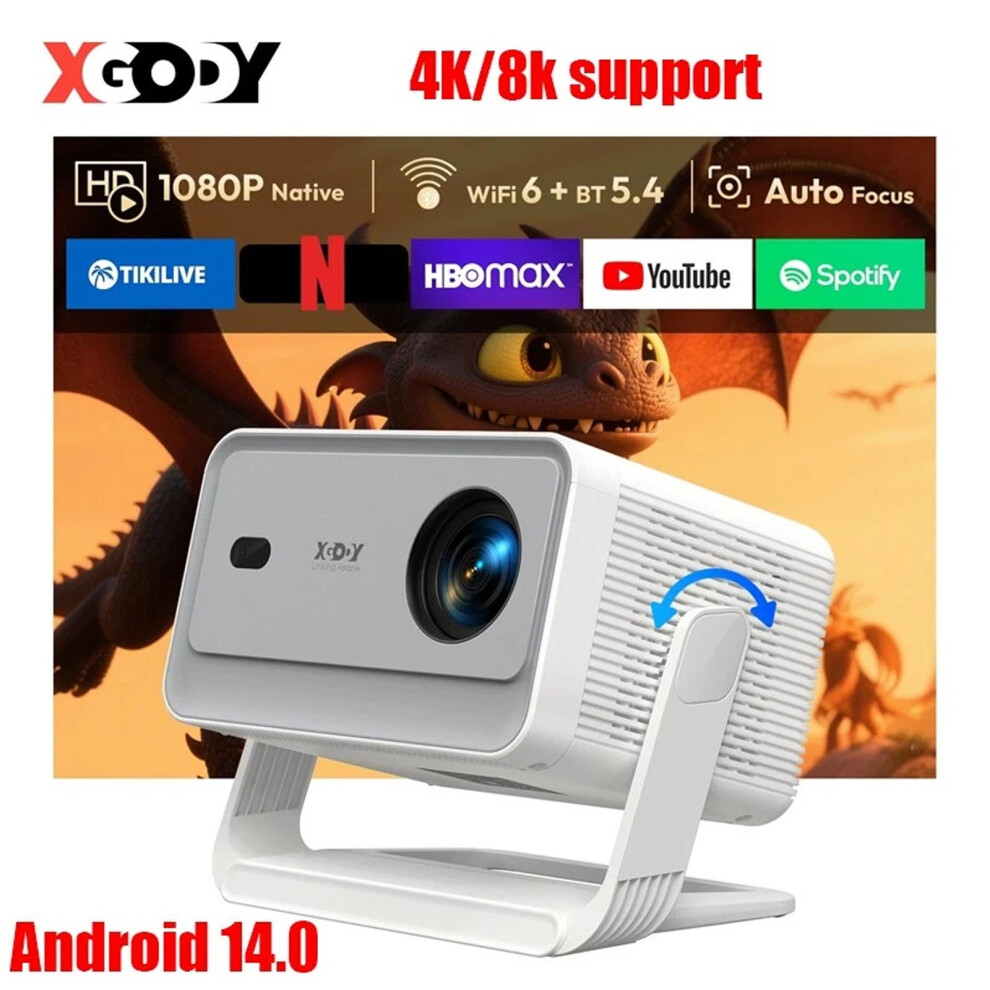 Photos - FM Transmitter Xgody 4K Android 14.0 8K Smart Projector FHD 1080P WiFi Bluetooth Home Theater 