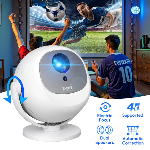 XGODY Smart 4K Projector Android 14.0 Portable WiFi Bluetooth HDMI 12000 Lumen