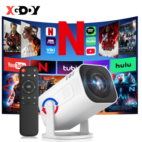 XGODY 4K Mini Smart Projector HD LED WiFi HDMI USB Android Office Home Theater