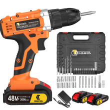 Cordless Combi Drill Electric Driver Screwdriver Set Worklight Li-Ion 2 Battery