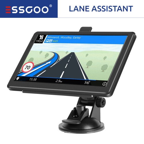 ESSGOO 7" Sat Nav GPS Navigation Portable Intelligent Driving Assistant Free Map