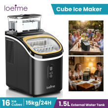 Ice Maker Machine Countertop 15KG/Day Self-Cleaning for Kitchen Office Bar Party