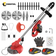 21V Cordless Grass Trimmer Strimmer Garden Edger Cutter with 2 Battery+Charger