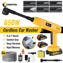 CONENTOOL 6in1 21V Cordless Car Washer Gun 22Ah Car Garden High Pressure Washer