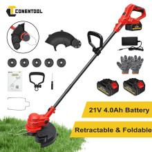 21VBattery Cordless Grass Trimmer Foldable Strimmer Electric Garden Edger Cutter