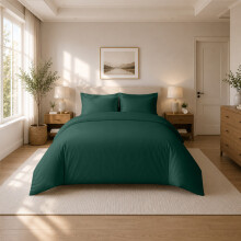 (King (230x220cm), Emerald Green) Luxury Dyed Duvet Cover Set | 100% Soft Microfiber Bedding | Matching Pillowcases Included