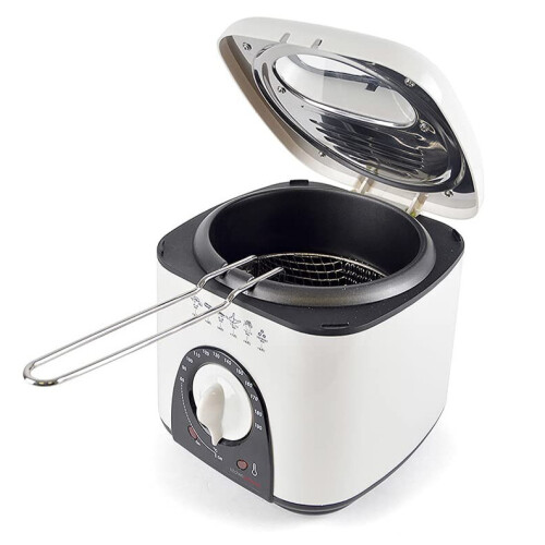 Deep Fat Fryer Compact with Thermostat Small 1L White - KitchenPerfected