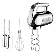 Dualit Kitchen Hand Mixer 4 Speed Polished Chrome 400W Whisk Beaters Dough Hooks