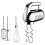 Dualit Dualit Kitchen Hand Mixer 4 Speed Polished Chrome 400W Whisk Beaters Dough Hooks 1
