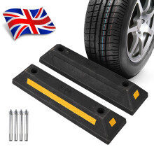 2x Heavy Duty Parking Wheel Stopper Garage Stop Assist Rubber Block Car Truck UK