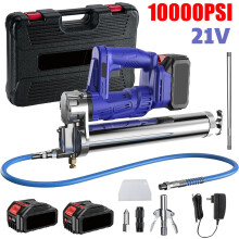 21V Grease Gun 2*3000mAh Battery Electric 10000PSI High Efficient Grease Gun Kit