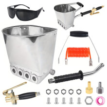 19pcs Paint Sprayer Kit w/Metal Bucket &Hose for Concrete Plaster Wall Coating