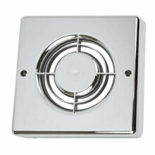Chrome Extractor Fan Cover for Manrose XF100 Range - Silver Front Grille