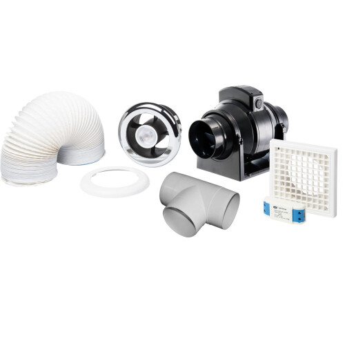 Manrose Manrose Inline Extractor Fan Light Kit with Timer Shower Bathroom PROCFTSLKCLED