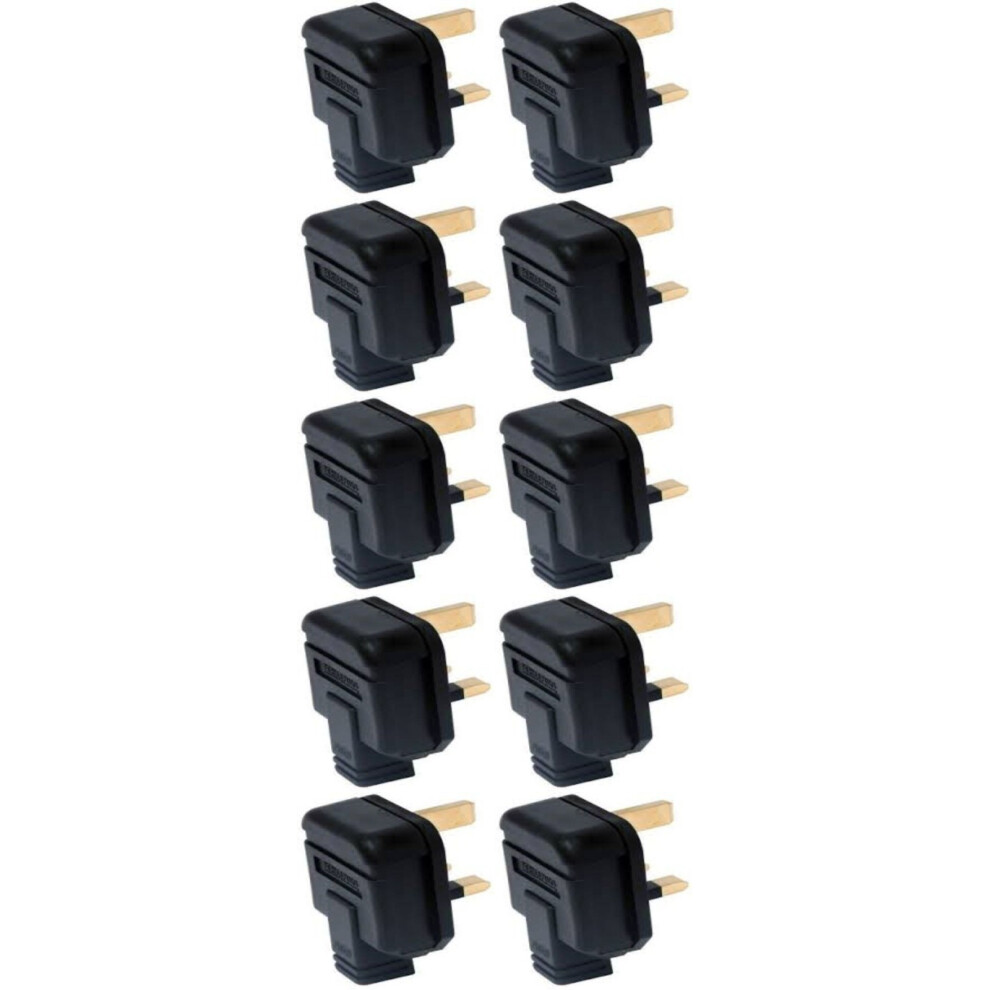 Photos - Other Hand Tools Masterplug 13 Amp Plug Tops Black Heavy Duty Permaplug Rubber 13A Electrical - Pack of 10 