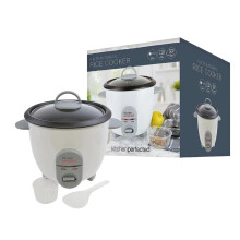 Rice Cooker Small Electric 0.8L Steamer with Non Stick Bowl - White