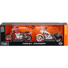 Maisto 1:18 Scale Harley Davidson Duos - 90s Series '93 Heritage Softail and '99 Dyna Low Rider Diecast Motorcycles