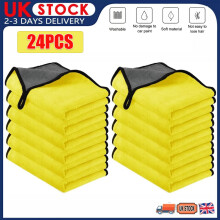 24Pcs Car Cleaning towels Drying Wash Cloth Microfibre Super Absorbent Polishing