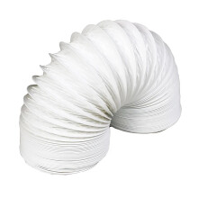 Flexible Ducting 100mm 4 Inch White Hose 3m Tumble Dryer Extractor Fan Flexiduct