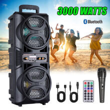 3000W Portable Bluetooth Party Speaker Sub Woofer Heavy Bass Sound System & MIC