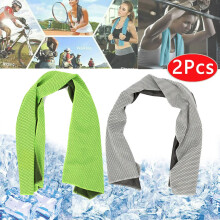 2X Sports Towel Cooling Gym Fast Drying Sweat Pets Baby Absorb Dry Grey & Green