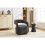 (DARK GREY, Chenille) Chenille Swivel Accent Chair – Dark Grey 4