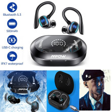 MPOW Bluetooth Headphone Wireless Earphones Ear Hook Charging Case Heavy Bass
