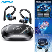 MPOW Noise Cancelling Wireless Bluetooth Headphones Sports In Ear Earbuds Hook