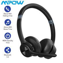 Mpow Wireless Bluetooth Headphones with Noise Cancelling Over-Head Earphones