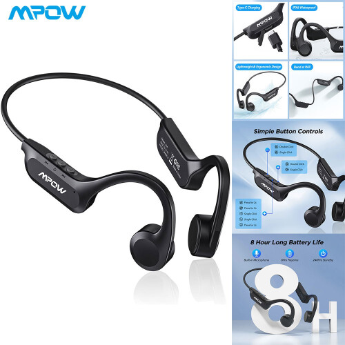 Mpow MPOW Bone Conduction Bluetooth Headphones Wireless Running Earbuds Earphones