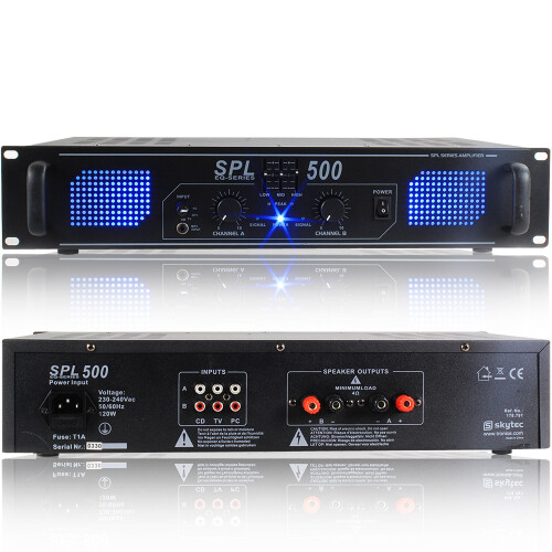 Skytec SPL500 500W DJ Amplifier - High Power Sound for Parties