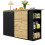 (Black) Extendable Bar Table 138-204x39x104cm Rotating 8
