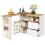(White, MDF) White Rotating Sideboard – 2 Drawers, Open Storage 2