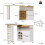 (White, MDF) White Rotating Sideboard – 2 Drawers, Open Storage 4