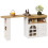 (White, MDF) White Rotating Sideboard – 2 Drawers, Open Storage 7