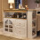 (White, MDF) White Rotating Sideboard – 2 Drawers, Open Storage 8