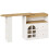 (White, MDF) White Rotating Sideboard – 2 Drawers, Open Storage 12