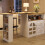 (White, MDF) White Rotating Sideboard – 2 Drawers, Open Storage 11