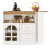 (White, MDF) White Rotating Sideboard – 2 Drawers, Open Storage 15
