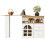 (White, MDF) White Rotating Sideboard – 2 Drawers, Open Storage 13