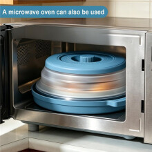 Microwave Cover for Food, Microwave Splatter Cover with Anti-Scald Tray, Foldable Vented Microwave Plate Cover