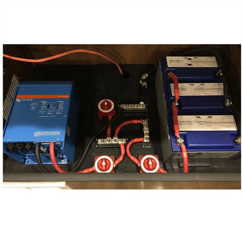 Cabo de Bateria 6AWG de 20 Polegadas para Inversor de Energia com Terminais de 3/8" 2