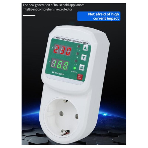 Multifunction over Voltage Current Protector EU Plug Socket Automatic Voltage Current Protector Socket 2