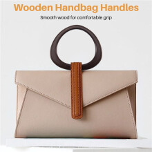 4 Pack Wooden Purse Handle D Shape Wooden Handles Replacement Tool for Crocheted Knitted Bag Beach Bag Straw Bag Handles